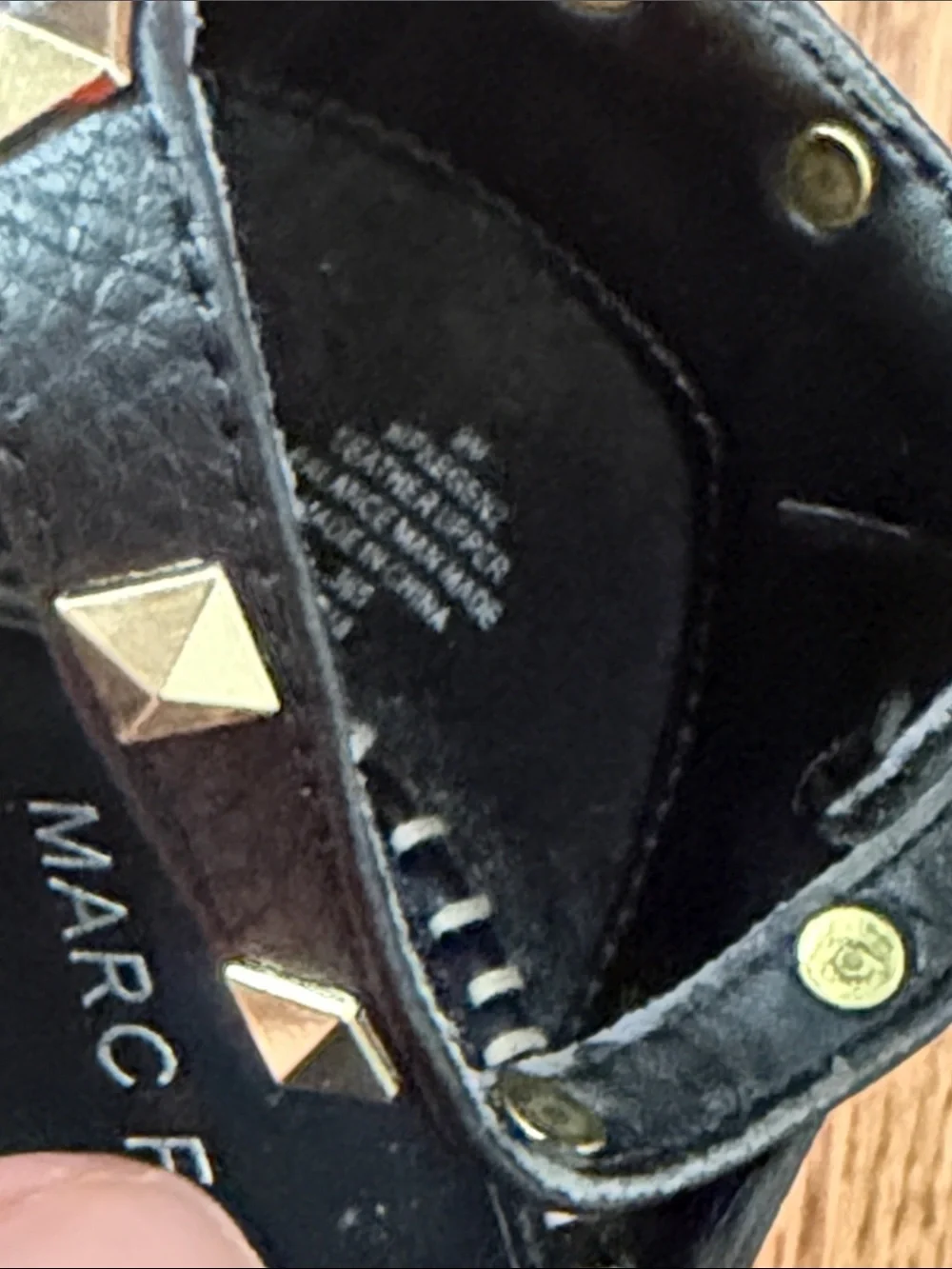 Marc Fisher Black Studded Espadrille Wedges size 9
